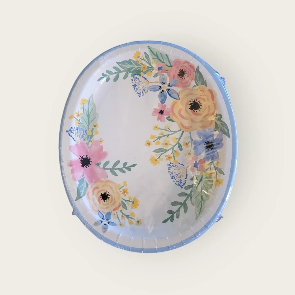 Spring Floral beautiful paper plates for parties, showers, tea parties or more!